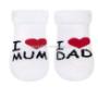 Kojenecké froté ponožky New Baby bílé I Love Mum and Dad Bílá