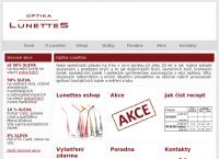 Webová stránka Lunettes Optika S.r.o.