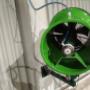 Ventilátor s rotačním atomisérem - detail