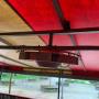 Detailní pohled na radiální mlžící ventilátor Panorama 360 vybavený 8 rozmlžovacími tryskami