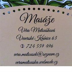Věra Matoušková masáže Veverské Knínice