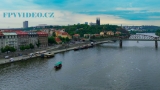Vyšehrad Praha Vltava foceno dronem Czech Republic