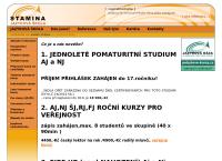 Webová stránka Jazyková Škola Stamina
