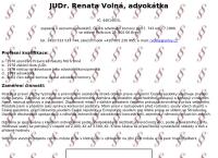 VOLNÁ RENATA JUDr. - ADVOKÁT