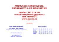 Zakopalová Hana MUDr. - gynekologie